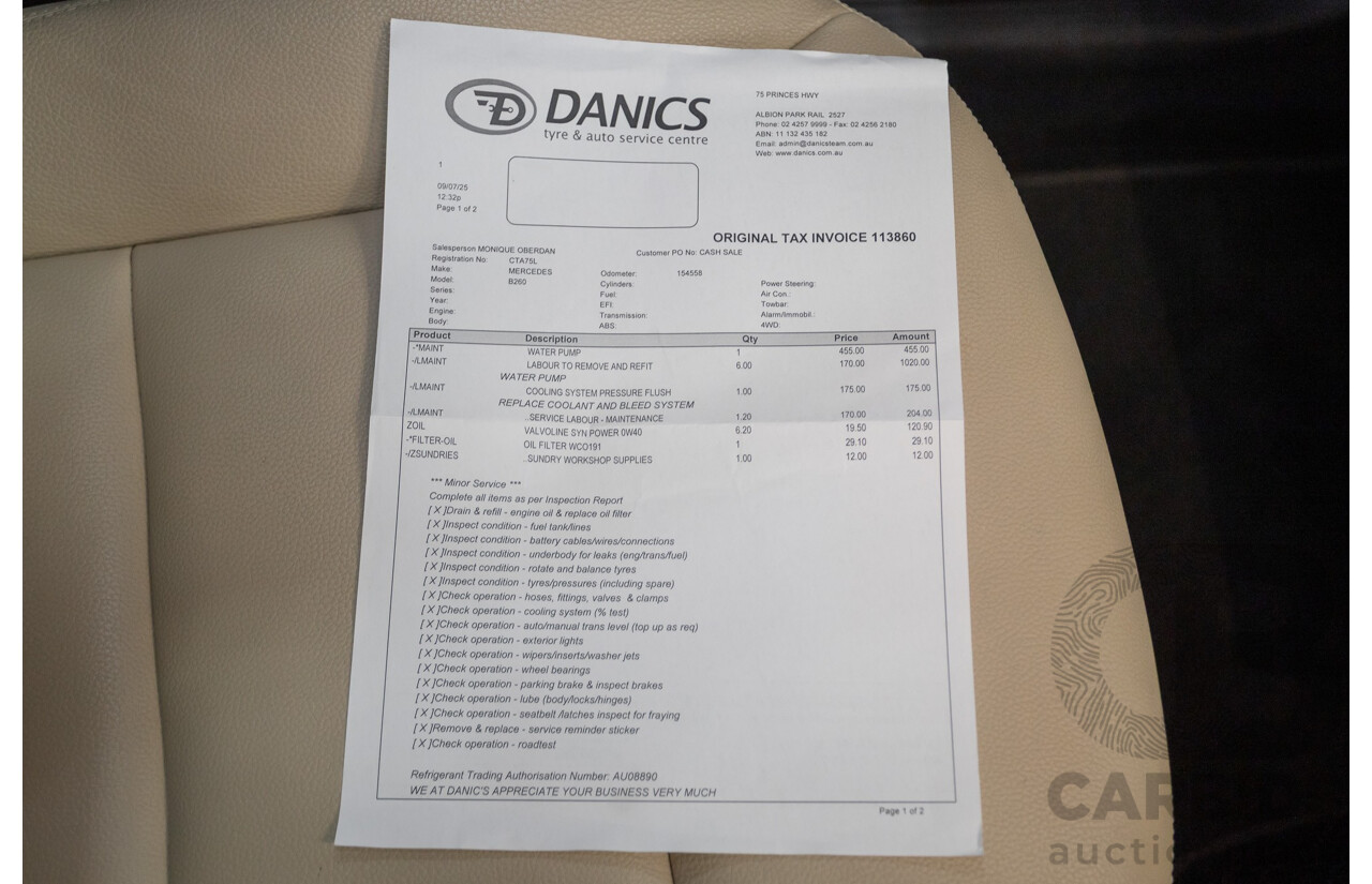 4/2014 Mercedes-Benz B250 246 MY14 5D Hatchback Mountain Grey Metallic Turbo 2.0L