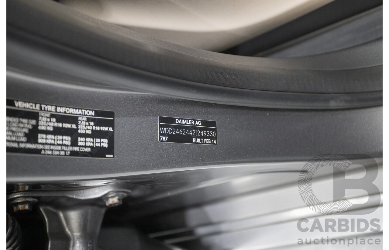 4/2014 Mercedes-Benz B250 246 MY14 5D Hatchback Mountain Grey Metallic Turbo 2.0L