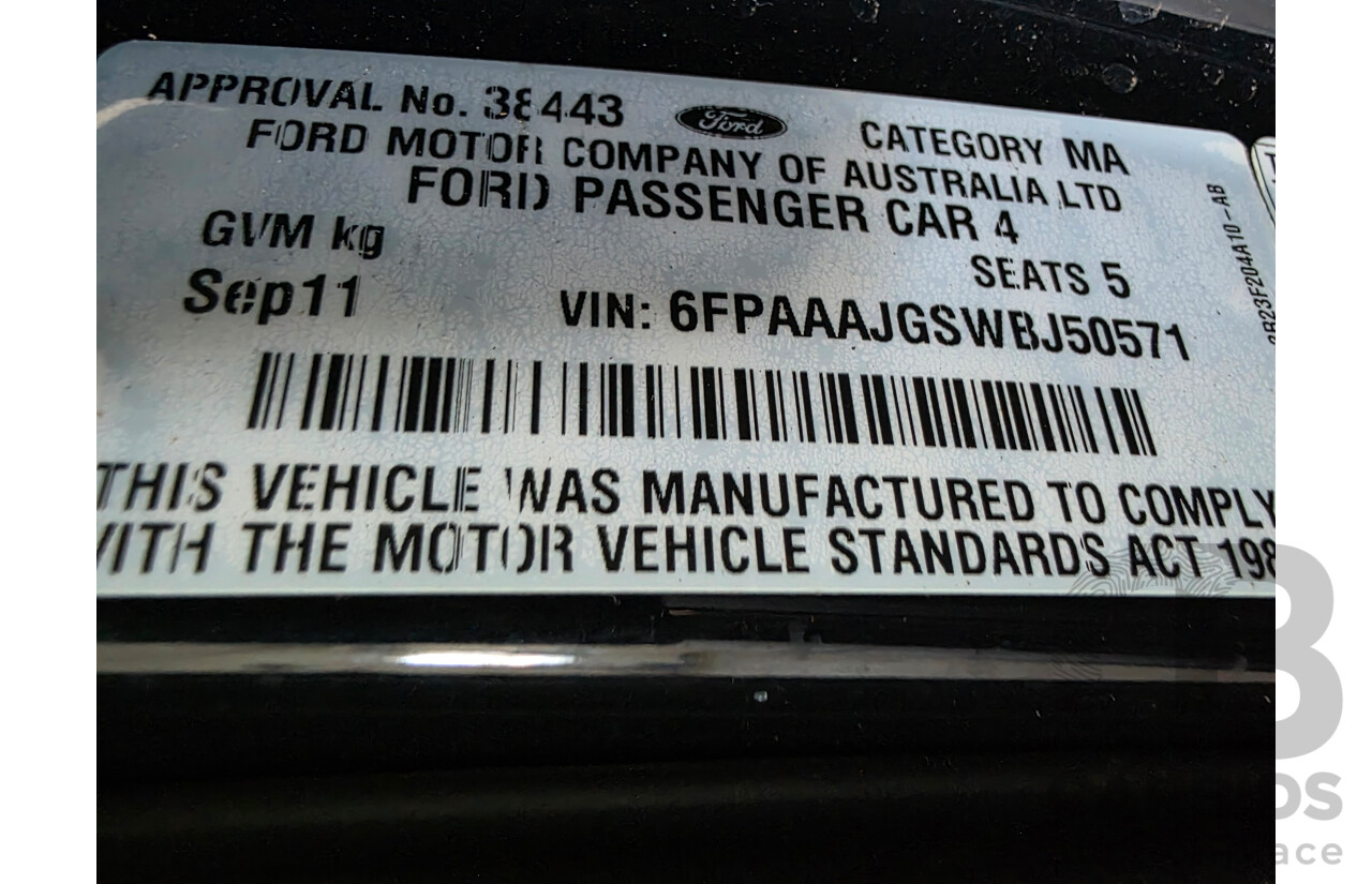 9/2011 Ford Falcon XR6 Limited Edition FG UPGRADE 4d Sedan Black 4.0L