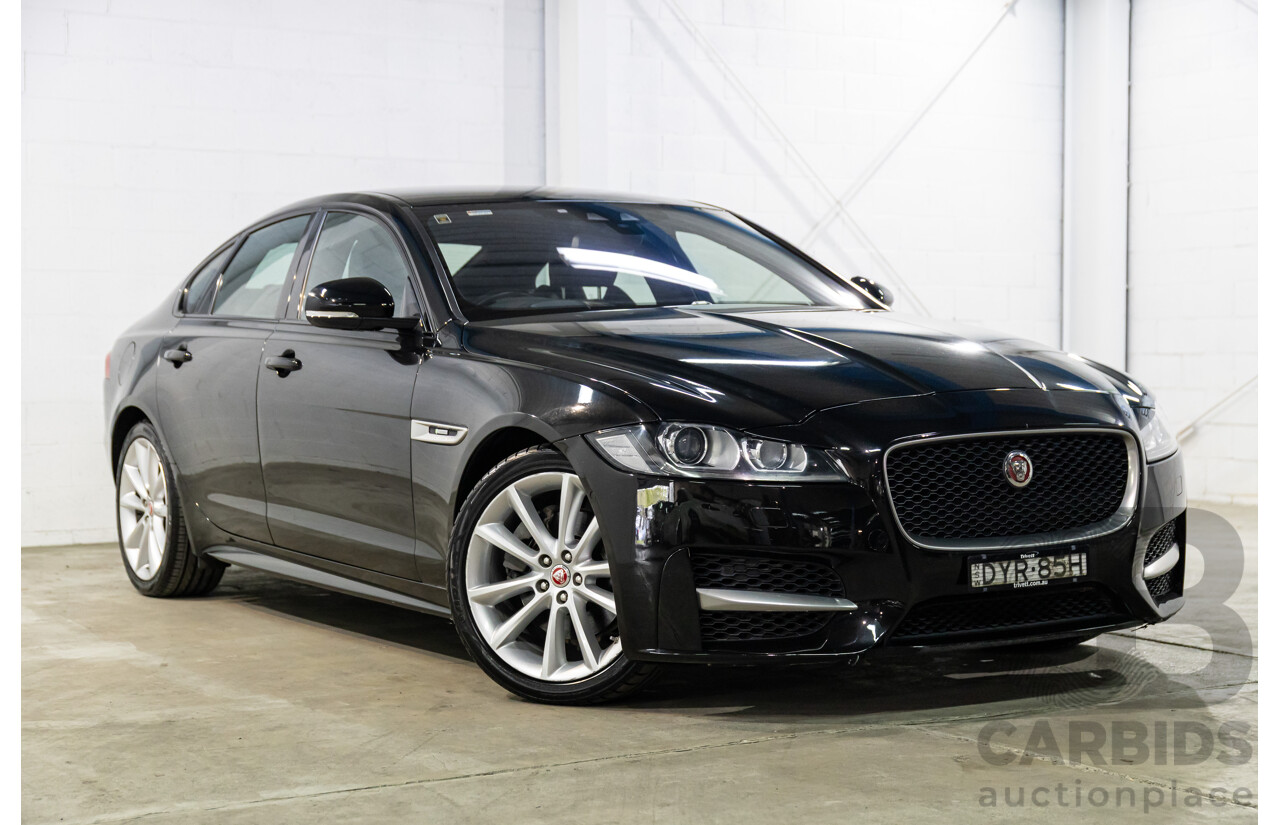 10/2018 Jaguar XF 25t R-Sport (184kW RWD) X260 MY19 4D Sedan Ultimate Black Metallic Turbo 2.0L