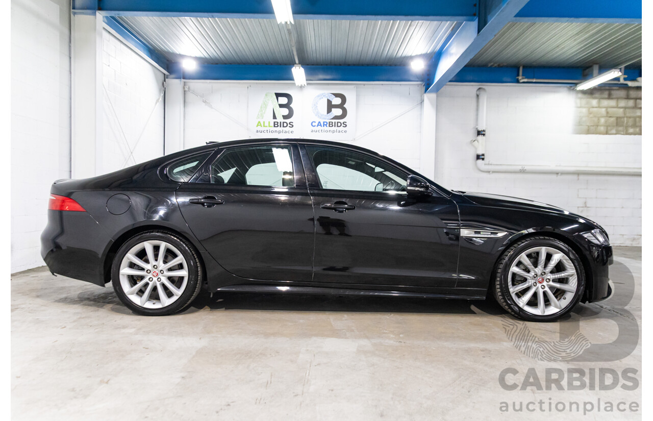 10/2018 Jaguar XF 25t R-Sport (184kW RWD) X260 MY19 4D Sedan Ultimate Black Metallic Turbo 2.0L