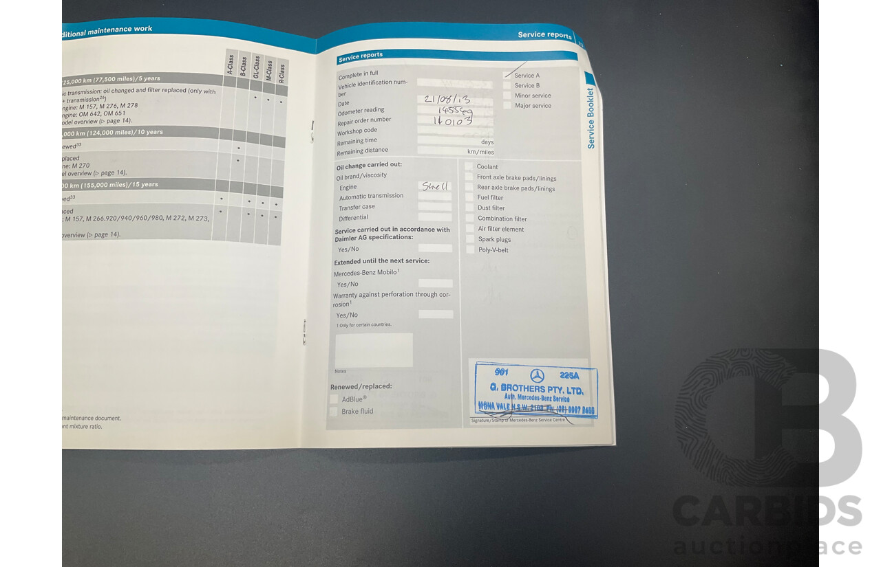 8/2012 Mercedes-Benz B200 CDI BE 246 MY13 5d Hatchback Polar Silver Metallic Turbo Diesel 1.8L