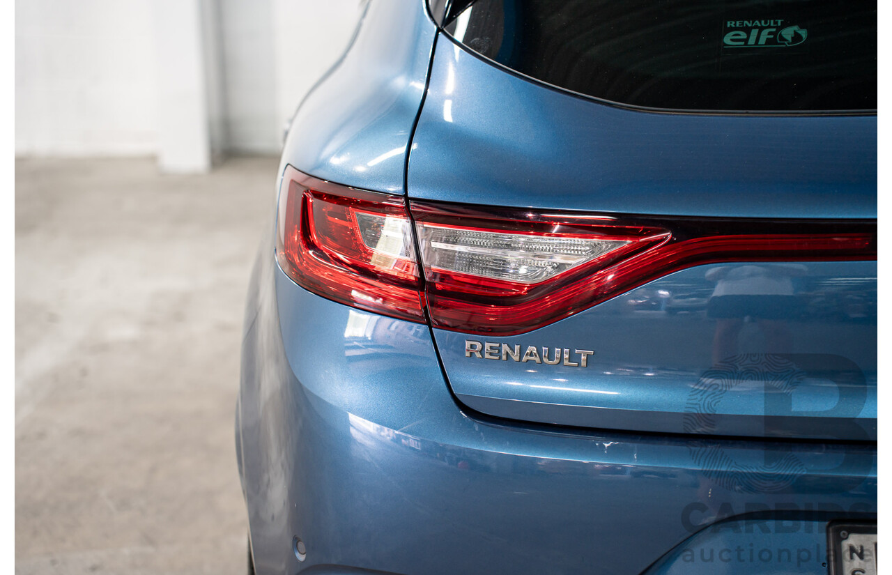 08/2018 Renault Megane GT-Line (FWD) XFB-BFB 5d Hatchback Blue Berlin Metallic Turbo 1.2L