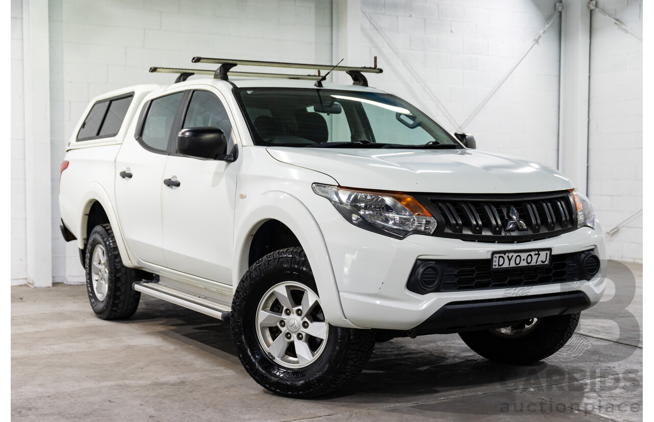 04/2018 Mitsubishi Triton GLX Plus (4x4) MQ MY18 Dual Cab Utility Solid White Turbo Diesel 2.4L