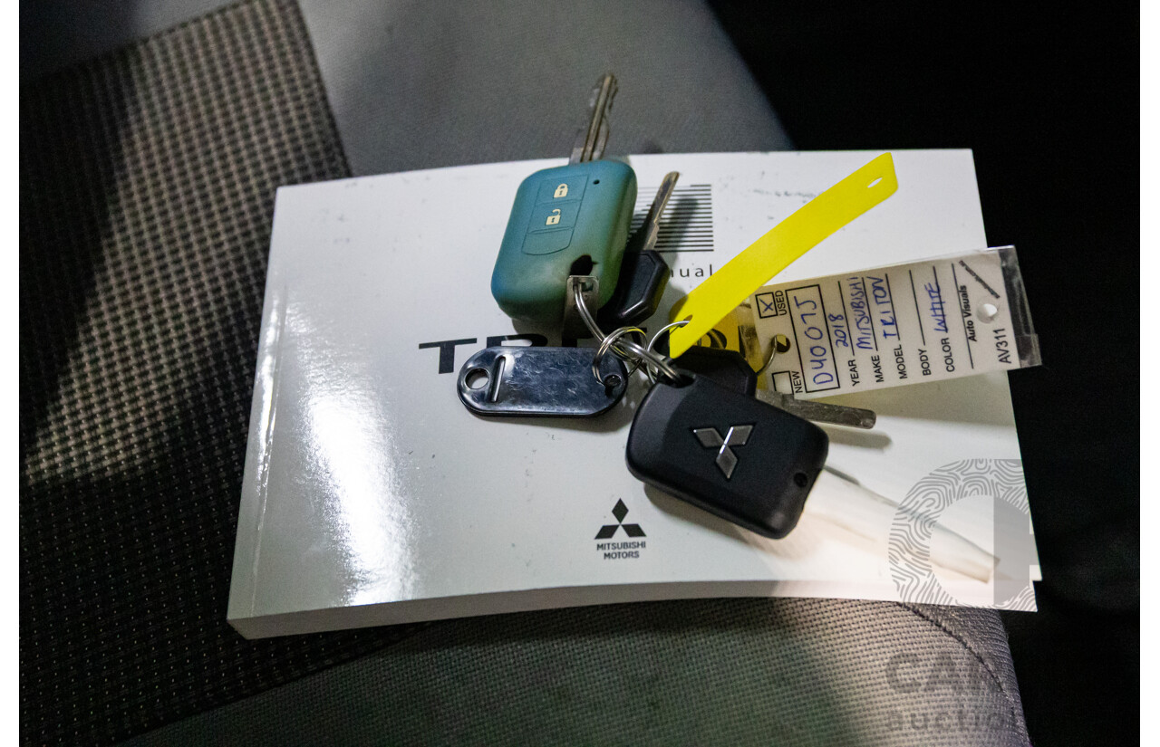 04/2018 Mitsubishi Triton GLX Plus (4x4) MQ MY18 Dual Cab Utility Solid White Turbo Diesel 2.4L