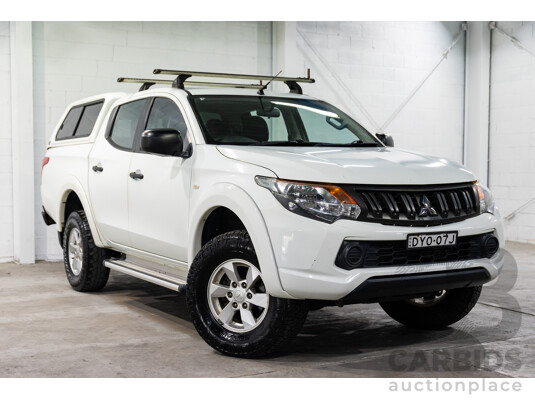 04/2018 Mitsubishi Triton GLX Plus (4x4) MQ MY18 Dual Cab Utility Solid White Turbo Diesel 2.4L