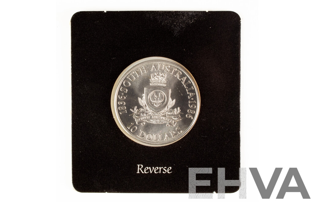 Australian RAM 1986 RAM Silver Ten Dollar Coin, State Series, South Australia 