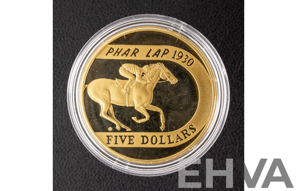 Australian 2000 Proof Five Dollar Coin, Phar Lap