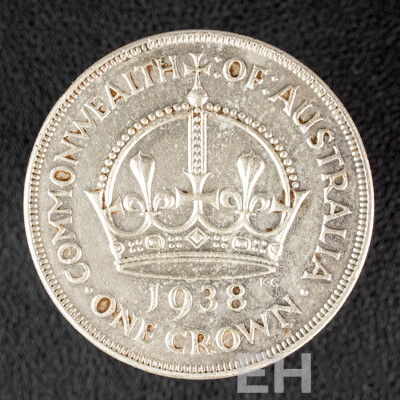 Australian 1938 KGVI Silver Crown, VF