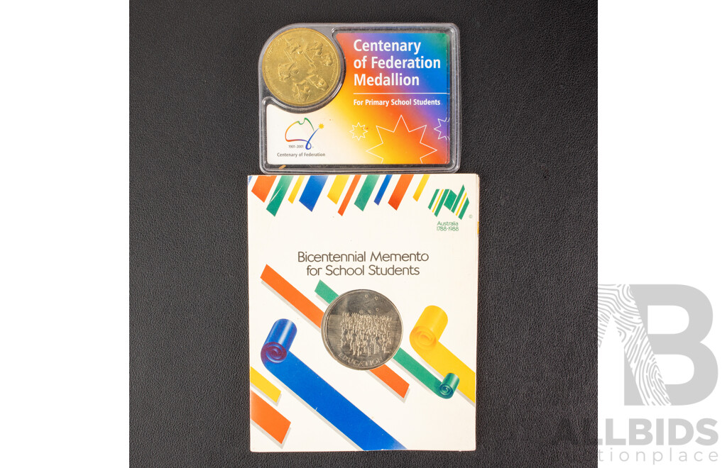 Australian 1988 and 2001 Commemorative Medallions
