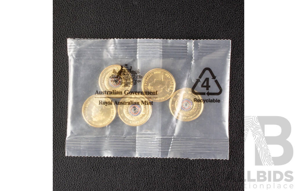 Five Australian RAM 2021 Two Dollar Coins, Indigenous Military Service