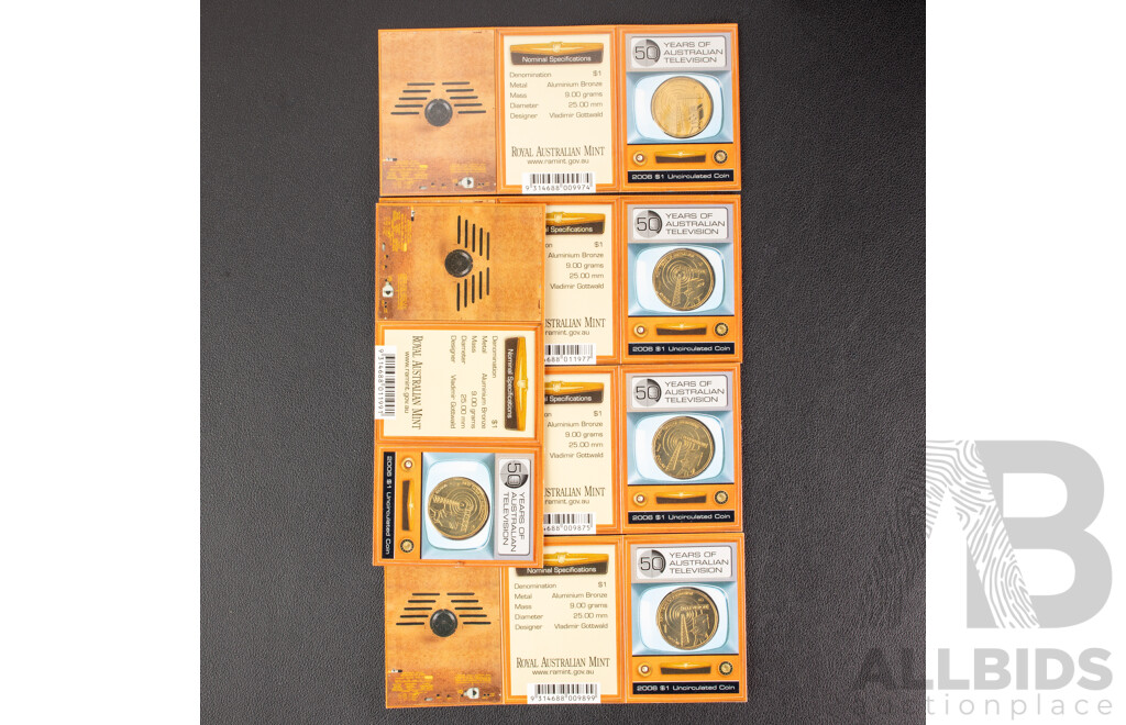Australian 2006 One Dollar Coins, Mint Marked, Australian TV