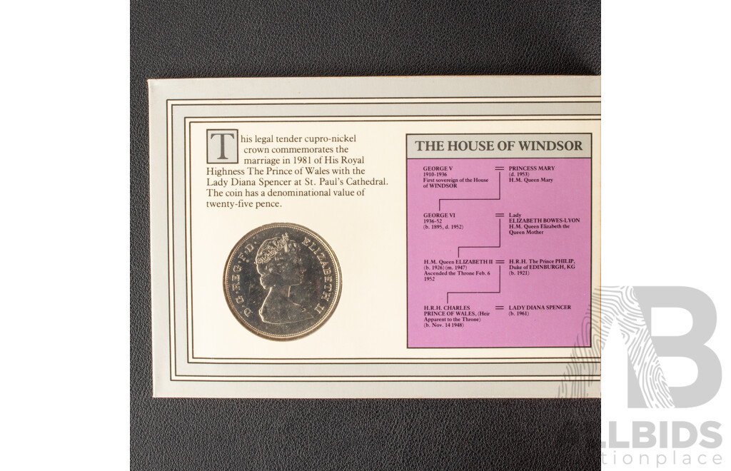 Australian ANDA 2023 Four One Dollar Coins Mint Marked Set with 1981 UK Crown Royal Wedding