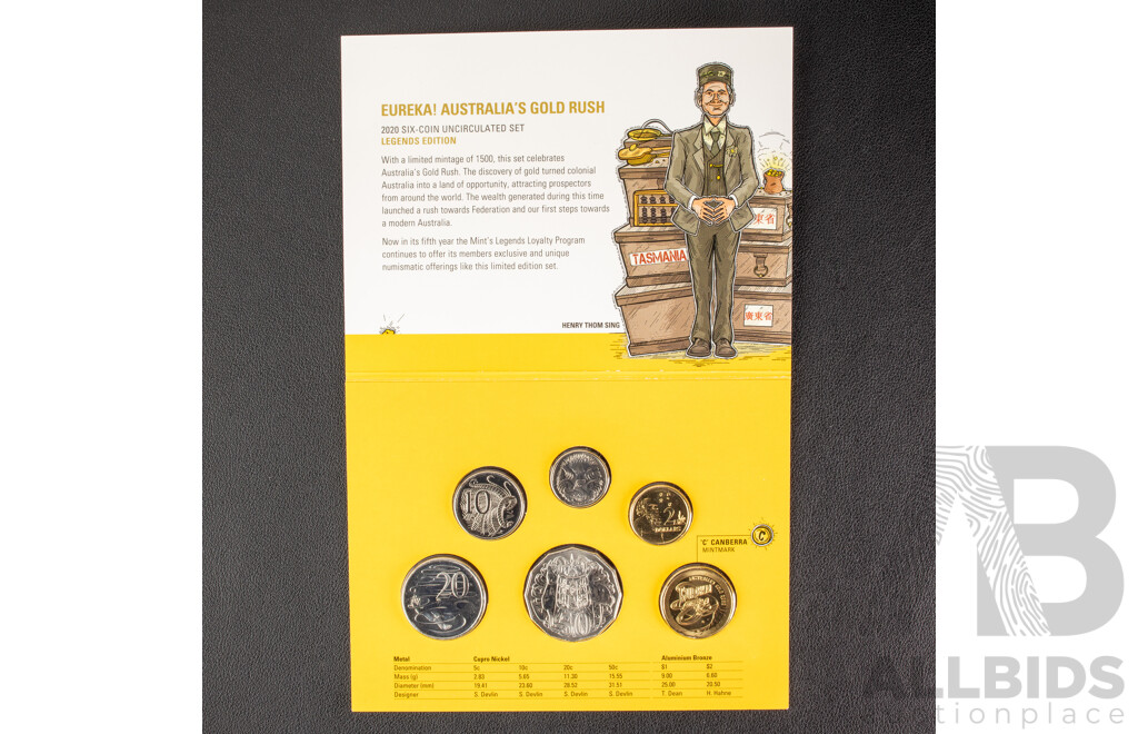 Australian RAM 2020 Six Coin Set, Eureka Welcome Stranger