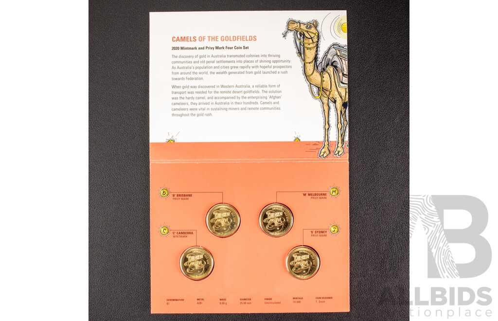Australian RAM 2020 Set of Four mint marked One Dollar coins, Eureka Gold Rush