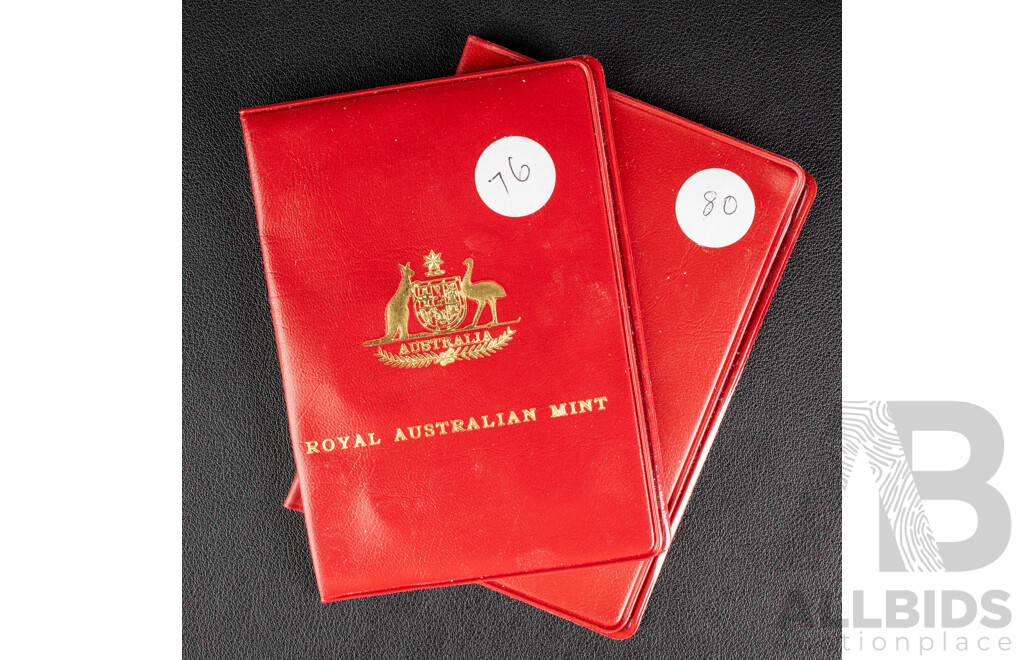 Australian RAM 1976 and 1980 UNC Six Coin Sets coin sets