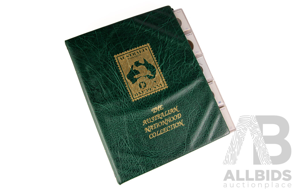 Album of Australian Collectable Coins Including Pedecimal Silver, 1920 Double Dot Penny, 1927 Commemorative, 1939 Florins, 1918M Sixpence, 1988 Five Dollar Coin and More!