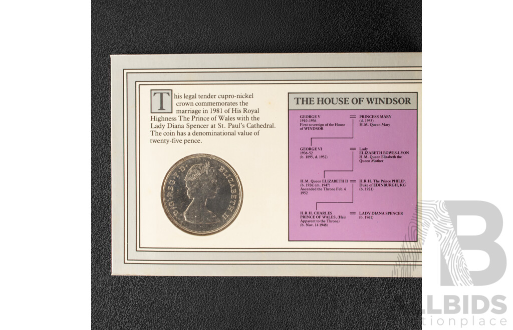 United Kingdom 1981 UK Charles and Diana Crown and Four RAM 2023 RAM One Dollar Mint Mark Coins