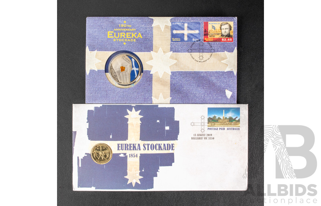 Australian Perth Mint 2004 Five and One Dollar Coins, Eureka