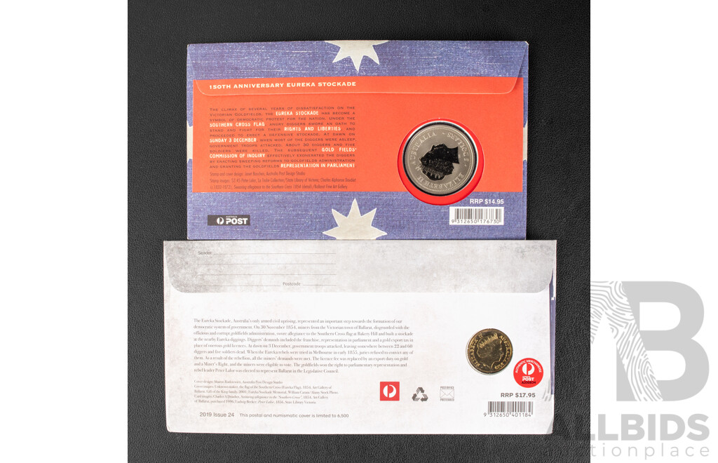Australian Perth Mint 2004 Five and One Dollar Coins, Eureka