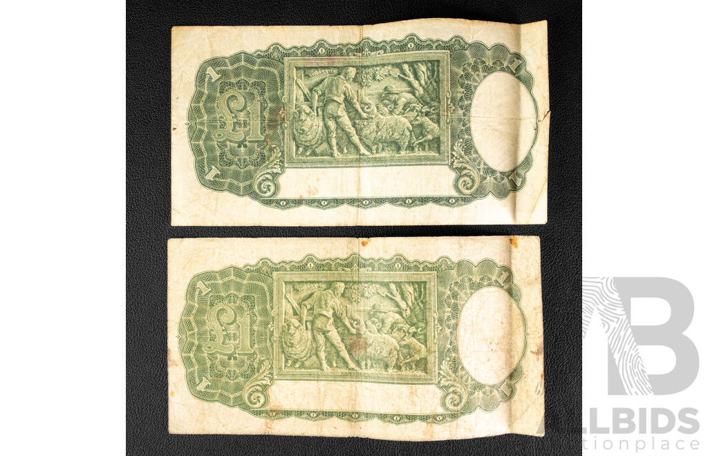 Australian One Pound Notes, Sheehan/McFarlane, Coombs/Watt 