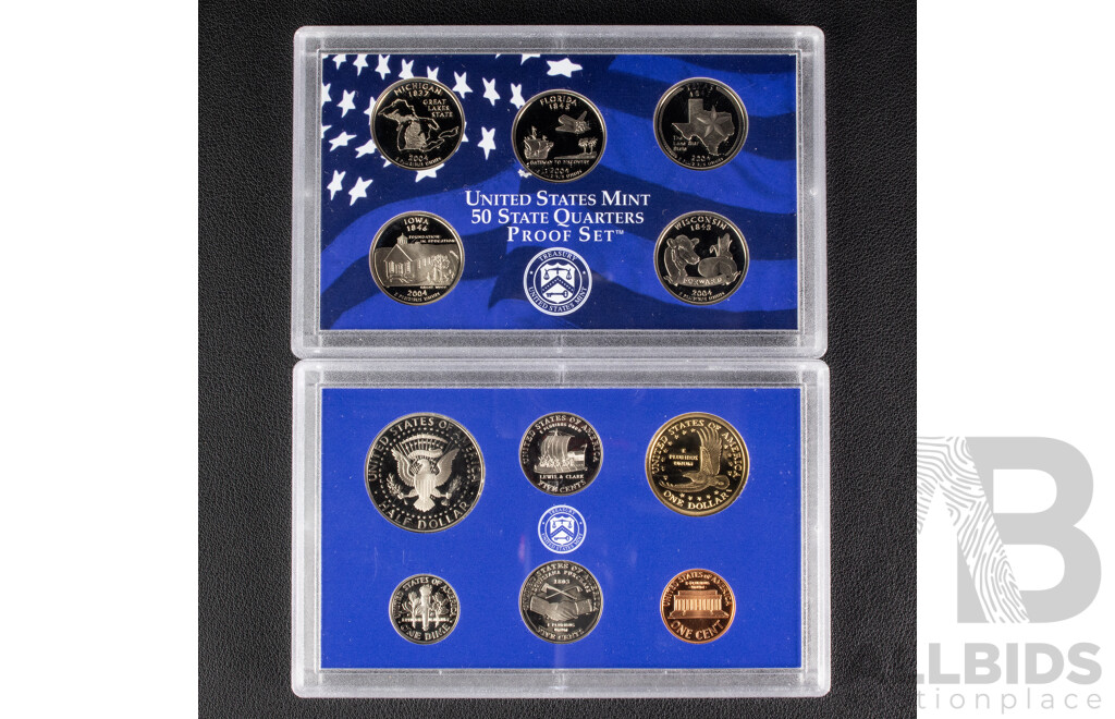 USA 2004 Mint PROOF Set. Eleven Copper- Nickel Coins