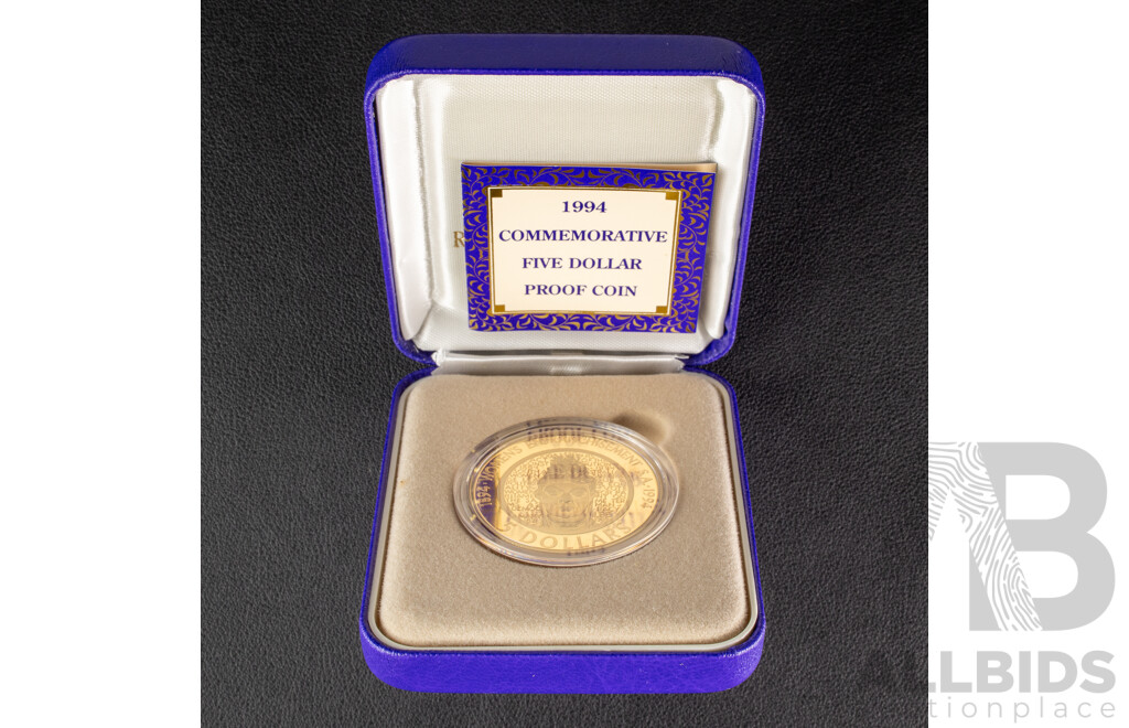 Australian RAM 1994 Proof Five Dollar Coin, Enfranchise of Women 28 grams Bronze Alloy