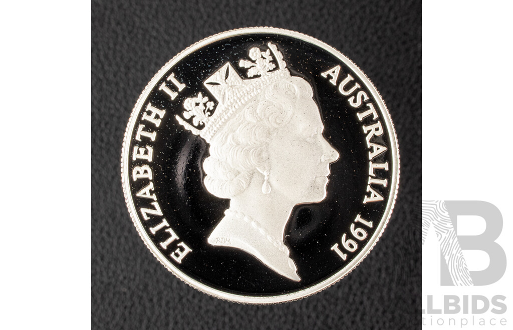 Australian RAM 1991 Silver Proof Ten Dollar Coin. Tasmania