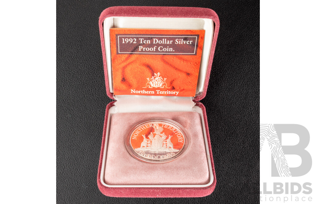 Australian RAM 1992 Ten Dollar Silver Proof Coin, Northern Territory.