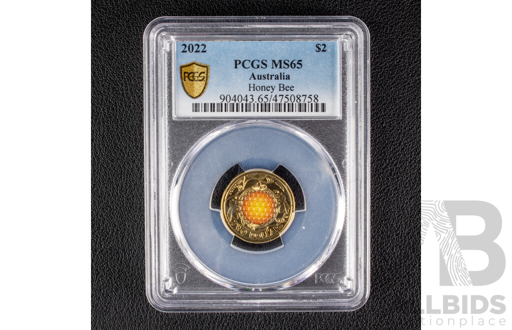 Australian RAM 2022 Honey Bee Two Dollar Coin. PCGS MS 65 Choice UNC.. 50.