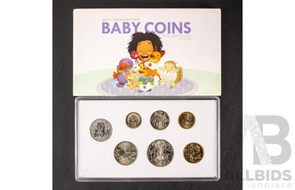 Australian 2023 Six UNC Coins Token UNC Year Set, Baby Coins