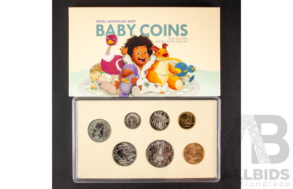 Australian 2024 Six Coins Token UNC Year Set, Baby Coins