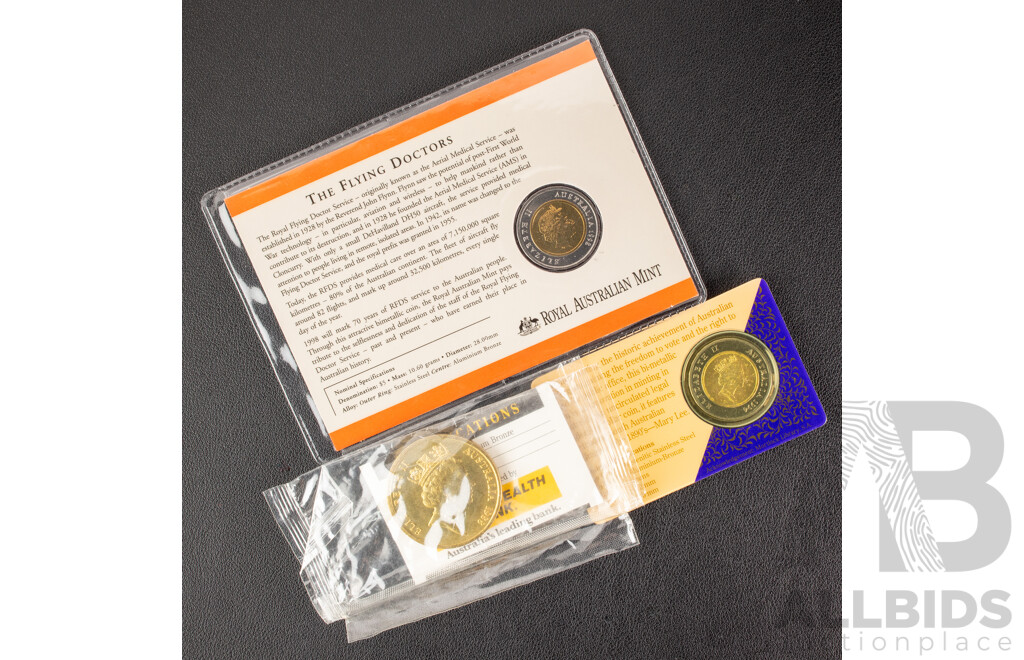 Three Australian RAM Five Dollar Coins 1988, 1994, 1998 