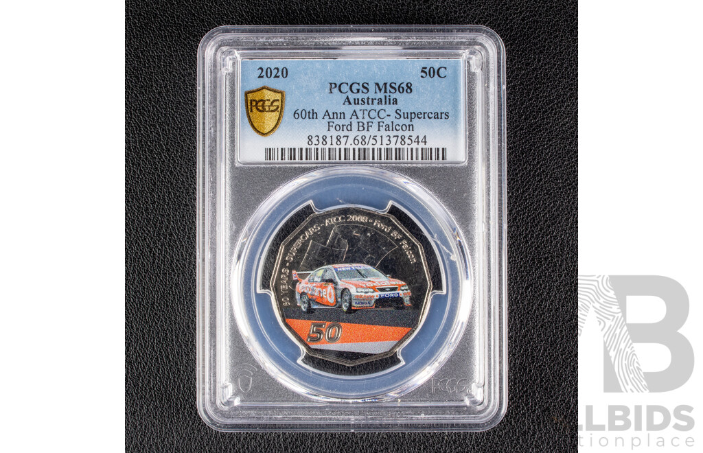 Australian RAM 2020 RAM Fifty Cent Coin Ford BF Falcon PCGS MS68 Gem 40