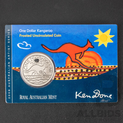 Australian 2009 Frosted Silver One Dollar Coin Ken Done .999