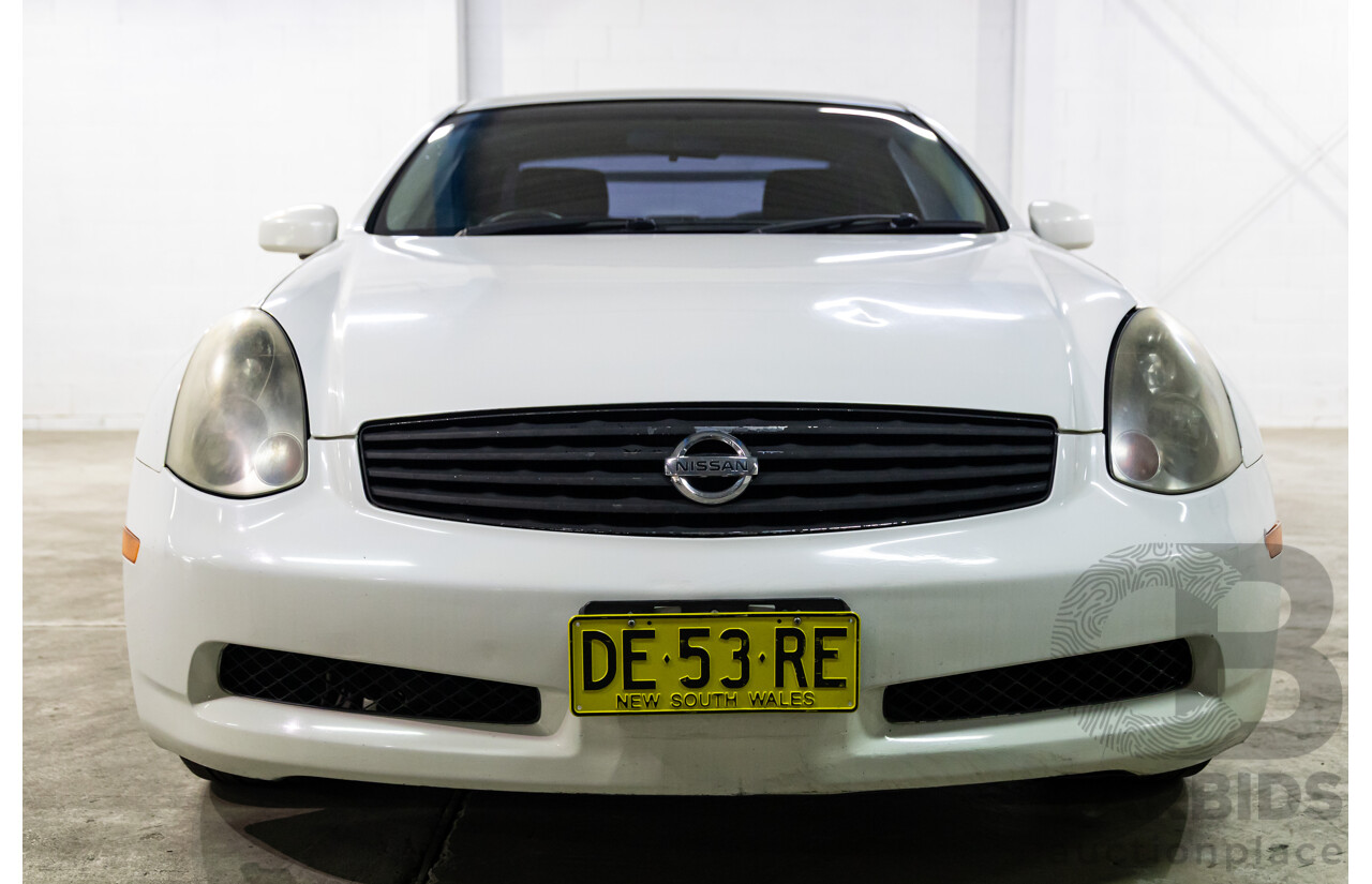 01/2003 Nissan Skyline 350GT V35 2d Coupe Ivory Pearl V6 3.5L - Import 6/16