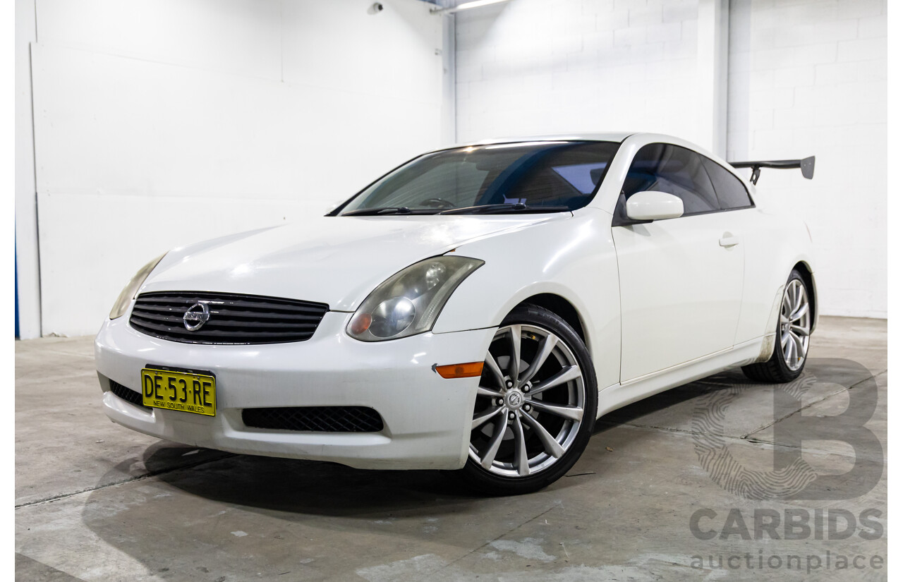 01/2003 Nissan Skyline 350GT V35 2d Coupe Ivory Pearl V6 3.5L - Import 6/16