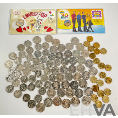 Australian Collectable Coins Including Fifty Cents, 2001 South Australia, NSW, Federation, 2000 Royal Visit, 2000 Milleniumn, 2010 Australia Day, Twenty Cents 2011 Volunteers, 2001 Federations, 1995 UN, 2010 Taxation Office..........