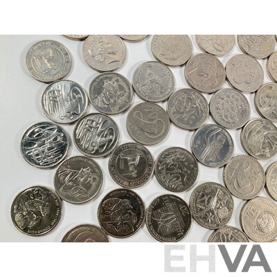Australian Collectable Coins Including Fifty Cents, 2001 South Australia, NSW, Federation, 2000 Royal Visit, 2000 Milleniumn, 2010 Australia Day, Twenty Cents 2011 Volunteers, 2001 Federations, 1995 UN, 2010 Taxation Office..........