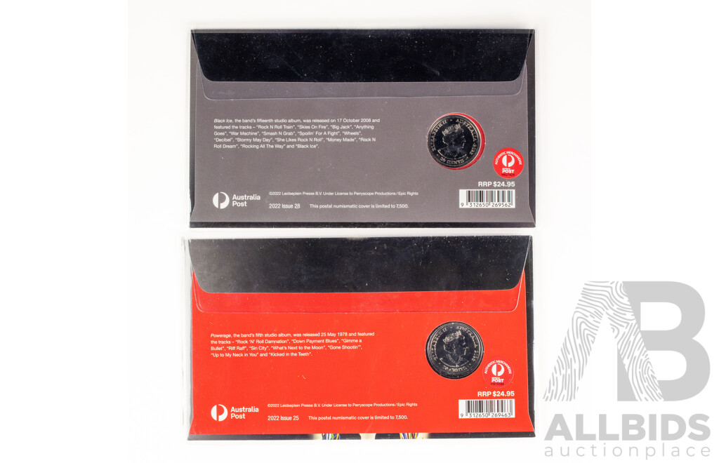 Two Australian 2023 AC/DC PNCs, Powerage and Black Ice