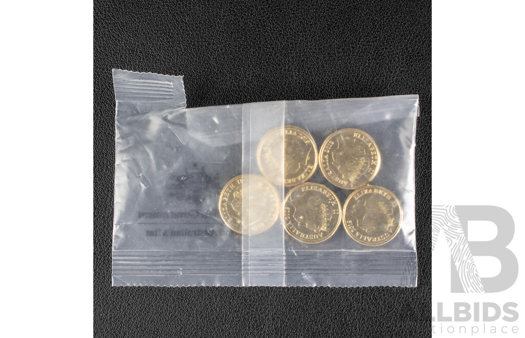 Five Australian RAM 2019 Commemorative UNC Two Dollar Coins, National Police Remembrance