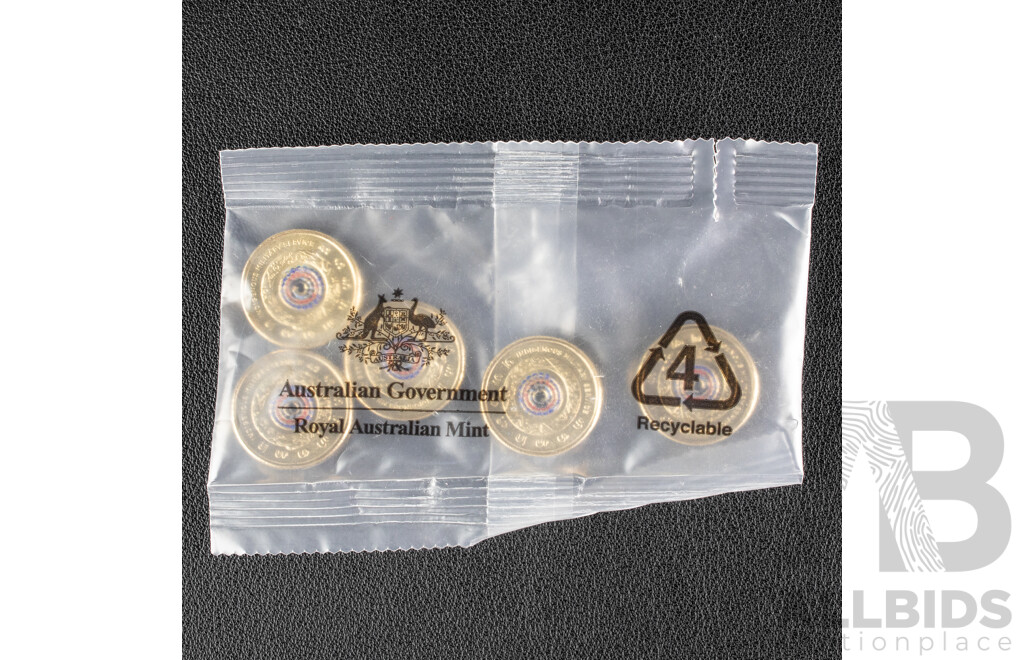 Five Australian RAM 2021 Commemorative UNC Two Dollar Coins, Indigenous Military Service