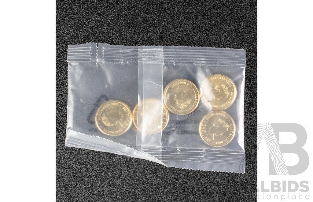 Five Australian RAM 2021 Commemorative UNC Two Dollar Coins, Indigenous Military Service