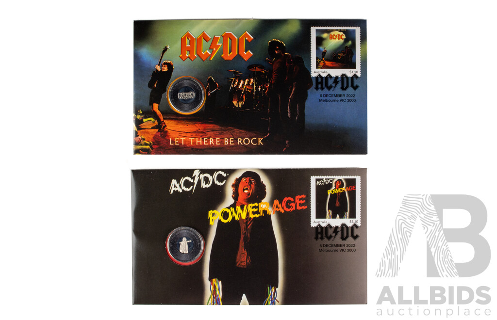 Two Australian 2022 AC/DC PNCs, Powerage and Let There Be Rock