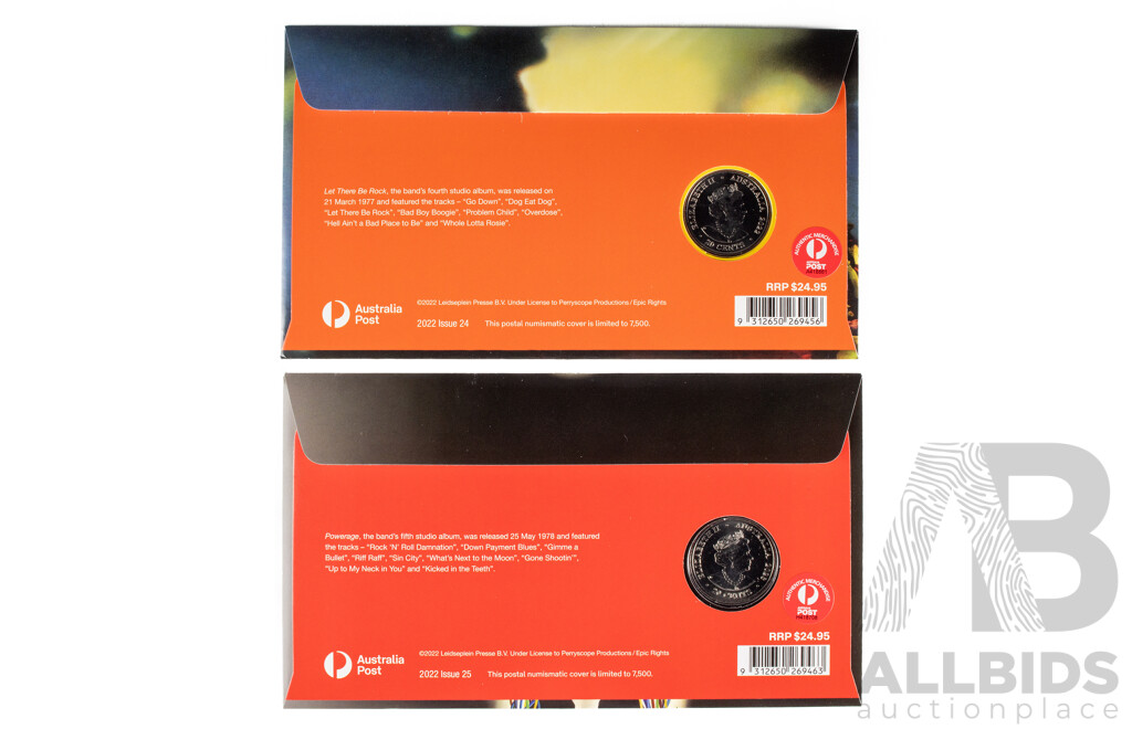 Two Australian 2022 AC/DC PNCs, Powerage and Let There Be Rock