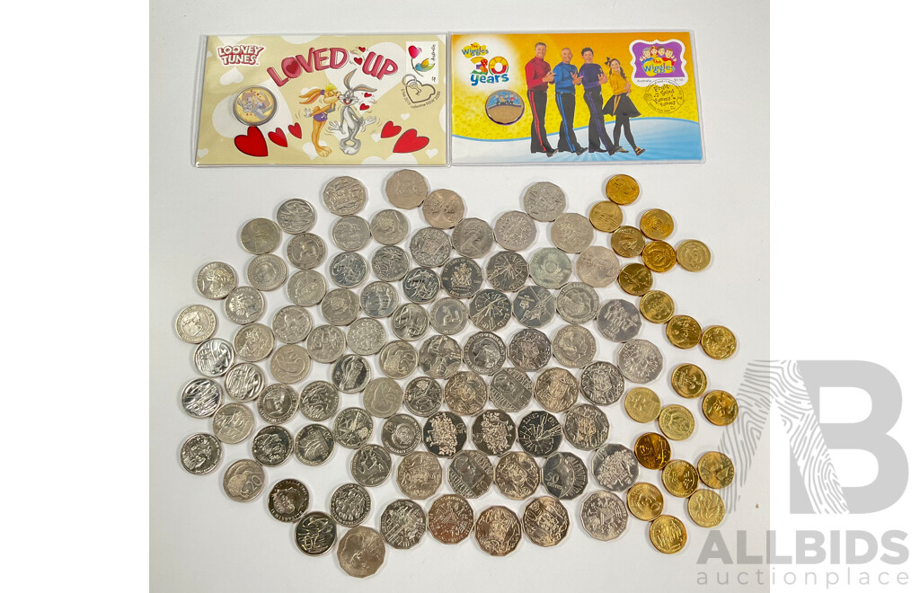 Australian Collectable Coins Including Fifty Cents, 2001 South Australia, NSW, Federation, 2000 Royal Visit, 2000 Milleniumn, 2010 Australia Day, Twenty Cents 2011 Volunteers, 2001 Federations, 1995 UN, 2010 Taxation Office..........