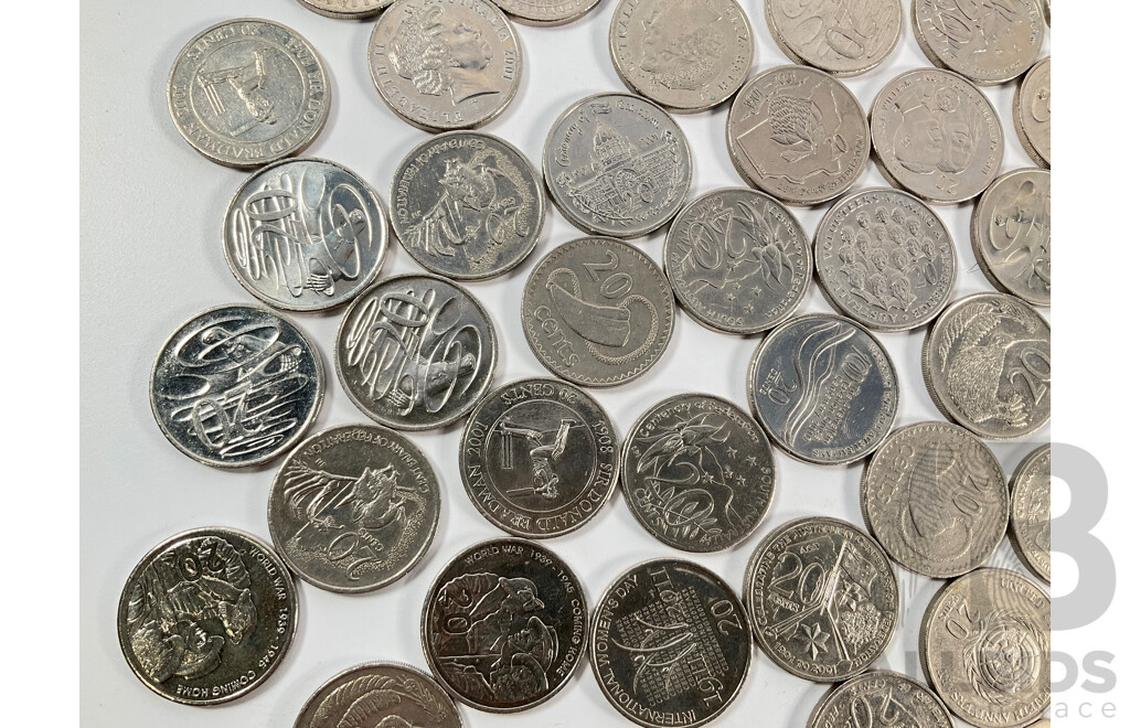 Australian Collectable Coins Including Fifty Cents, 2001 South Australia, NSW, Federation, 2000 Royal Visit, 2000 Milleniumn, 2010 Australia Day, Twenty Cents 2011 Volunteers, 2001 Federations, 1995 UN, 2010 Taxation Office..........