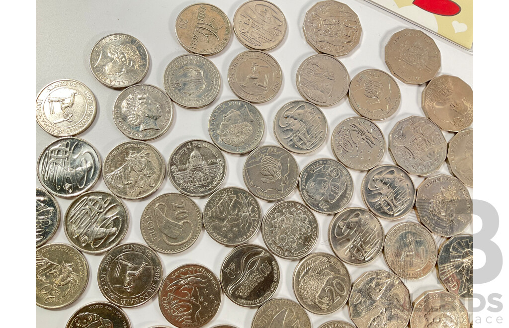 Australian Collectable Coins Including Fifty Cents, 2001 South Australia, NSW, Federation, 2000 Royal Visit, 2000 Milleniumn, 2010 Australia Day, Twenty Cents 2011 Volunteers, 2001 Federations, 1995 UN, 2010 Taxation Office..........