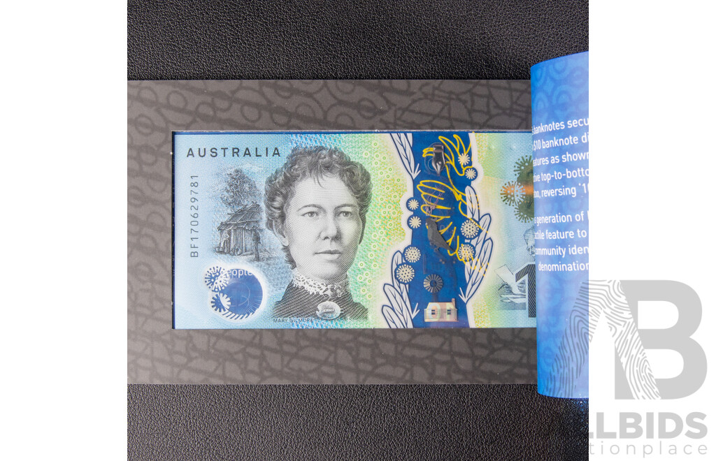 Three Australian RBA 2017 Next Generation Ten Dollar Notes, Lowe/Fraser Consecutive BF170629781 - BF170629783