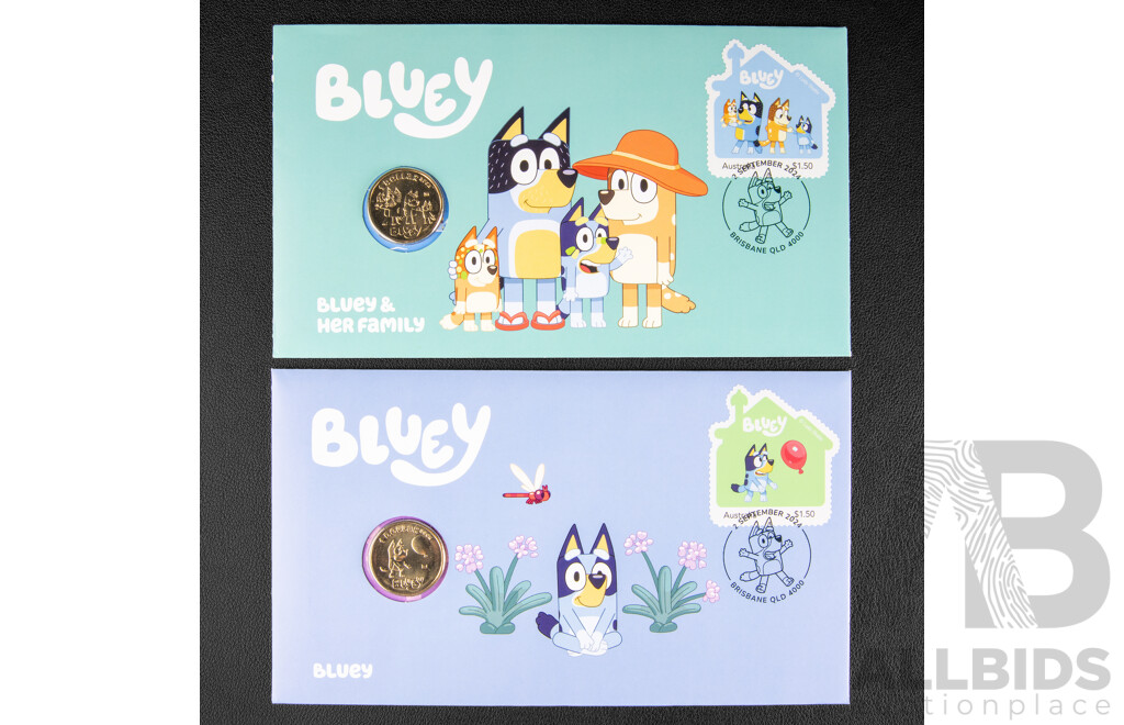 Two Australian 2024 Bluey PNCs, Bluey and Her Family and Bluey